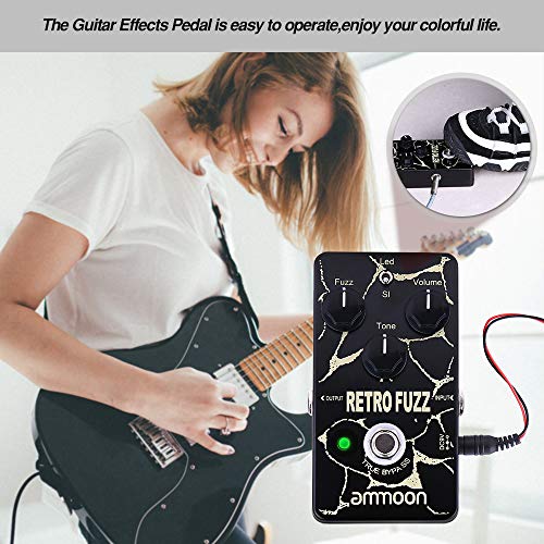 ammoon RETRO FUZZ Pedal de Efecto de Guitarra Analógica Fuzz 2 Modos True Bypass Shell de Aleación de Aluminio