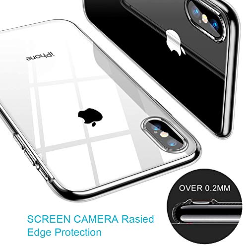 Amonke Funda iPhone X, Funda iPhone XS - Silicona Transparente TPU Carcasa, Flexible Suave Cristal Clear Ultra Slim Antigolpes Antiaraazos Bumper Case Cover para Movil Apple iPhone X XS
