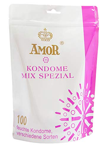AMOR"Mix Spezial" 100 Preservativos Variados Para Una Sensación Auténtica, Real Y Extra Húmeda (Testados En Alemania)