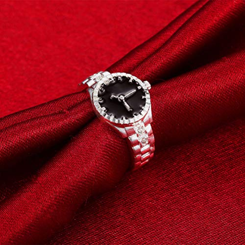 Amosfun Anillo de Dedo para Mujer, Elegante y Brillante, con Diamantes de imitación, Talla 7