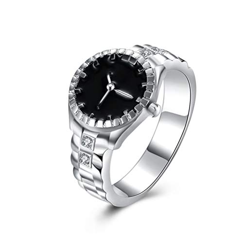 Amosfun Anillo de Dedo para Mujer, Elegante y Brillante, con Diamantes de imitación, Talla 7