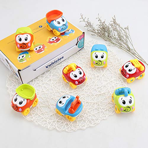 Amy&Benton Juguete De Coches para bebé 1 2 3 años, 8PCS Vehículos De Camiones para niños y niñas de Infantiles