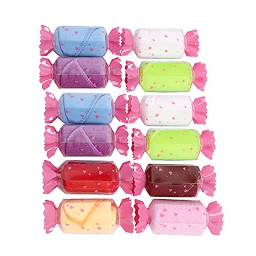 Amycute 12 pcs juguete de Toalla en forma de Dulces regalos Originales Mini Toalla de Microfibra Toallas para niños party recuerdos de boda (Color al azar)