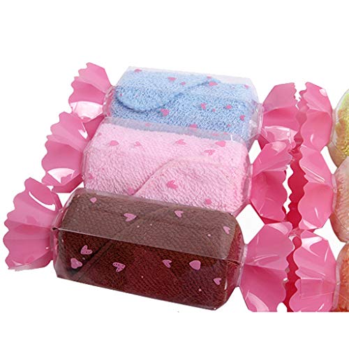 Amycute 12 pcs juguete de Toalla en forma de Dulces regalos Originales Mini Toalla de Microfibra Toallas para niños party recuerdos de boda (Color al azar)