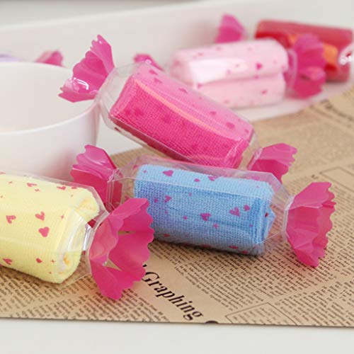 Amycute 12 pcs juguete de Toalla en forma de Dulces regalos Originales Mini Toalla de Microfibra Toallas para niños party recuerdos de boda (Color al azar)