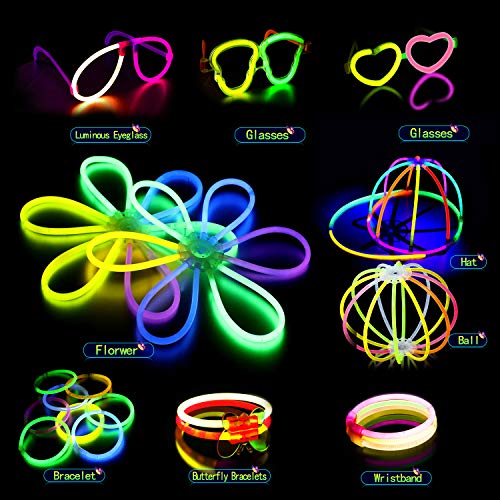 AMZJUPWM Barras Luminosas, 100pzas (20 cm) múltiples Colores: Amarillo, Rojo, Blanco, Ideal para Eventos: Fiestas Infantiles, cumpleaños. (100PCS)