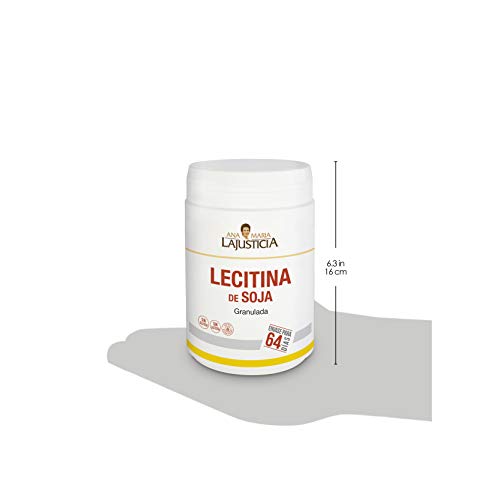 Ana Maria Lajusticia - Lecitina de soja – 450 gramos. Reduce el colesterol en sangre y mejora la memoria. Apto para veganos. Envase para 63 días de tratamiento.