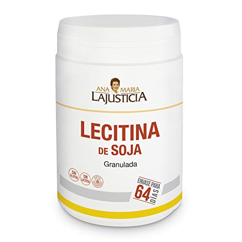 Ana Maria Lajusticia - Lecitina de soja – 450 gramos. Reduce el colesterol en sangre y mejora la memoria. Apto para veganos. Envase para 63 días de tratamiento.
