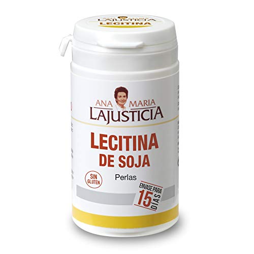 Ana Maria Lajusticia - Lecitina de soja – 90 perlas. Reduce el colesterol en sangre y mejora la memoria. Apto para veganos. Envase para 15 días de tratamiento.