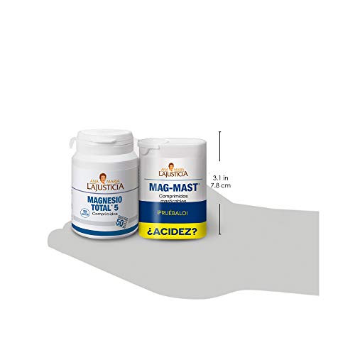 Ana Maria Lajusticia – Pack MAGNESIO TOTAL 5 - Disminuye el cansancio y la fatiga, mejora el funcionamiento del sistema nervioso + ANTIACIDO – reduce la acidez estomacal de forma natural.