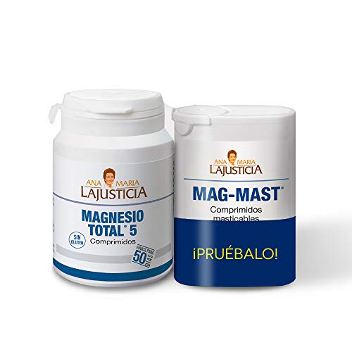 Ana Maria Lajusticia – Pack MAGNESIO TOTAL 5 - Disminuye el cansancio y la fatiga, mejora el funcionamiento del sistema nervioso + ANTIACIDO – reduce la acidez estomacal de forma natural.