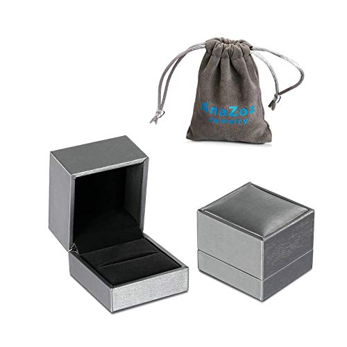 AnazoZ Anillos Compromiso Pareja Oro 18K Redondo con V Mosaico Diamante Blanco 0.03ct Talla Mujer 15 & Hombre 25