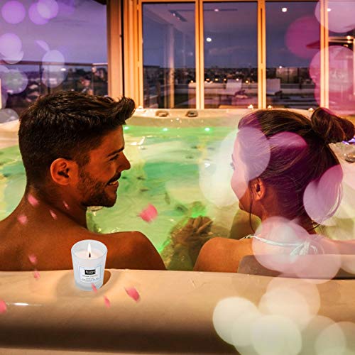 ANBET Caja Redonda de Flores de jabón para Mujeres con Velas perfumadas Rosa Artificial y Cera Vegetal Natural Aromaterapia Regalo de baño para Aniversario, día de San Valentín, día del Maestro