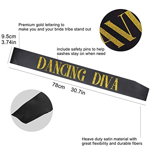 ANDERK 12 Piezas Bandas Despedida Soltera Novia a ser Sash and Bride Tribe Fajas - Decoración de Fiesta de Gallina Noche