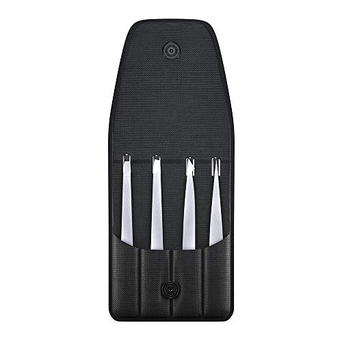 Andlane Pinzas Depilar Profesionales - Pinzas Cejas de Acero Inoxidable de 4 Piezas para Hombres y Mujeres, Ideal Para Depilación Facial, Modelado de Cejas, Astillas en la Piel y Uñas Encarnadas