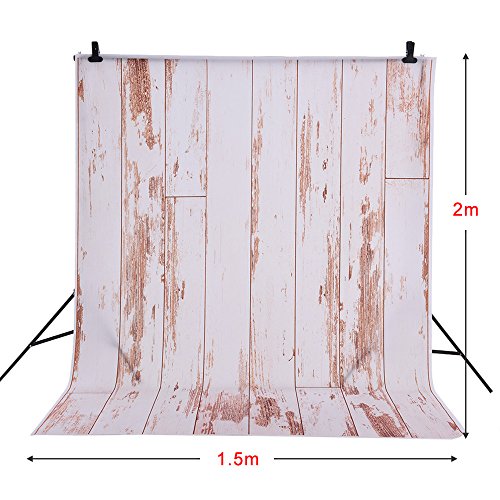 Andoer 1.5 * 2m Fondo Fotografía Telón de Fondo Patrón de Tablero de Madera para Niños Bebé Estudio de Foto