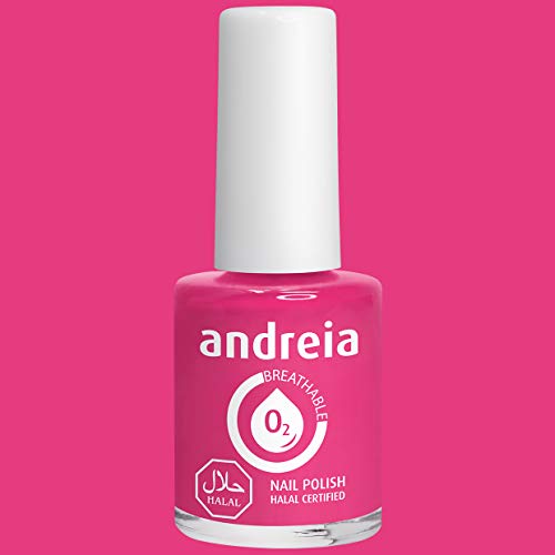 Andreia Halal Esmalte de Uñas Transpirable - Permeable Al Agua - Color B8 Rosa - Sombras de Roja | 10,5 ml