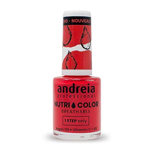 Andreia Professional NutriColor - Esmalte de Uñas Vegano Transpirable - NC16 Rosso - 10,5ml