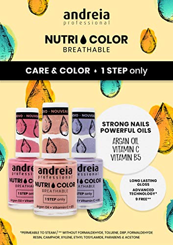 Andreia Professional NutriColor - Esmalte de Uñas Vegano Transpirable - NC16 Rosso - 10,5ml