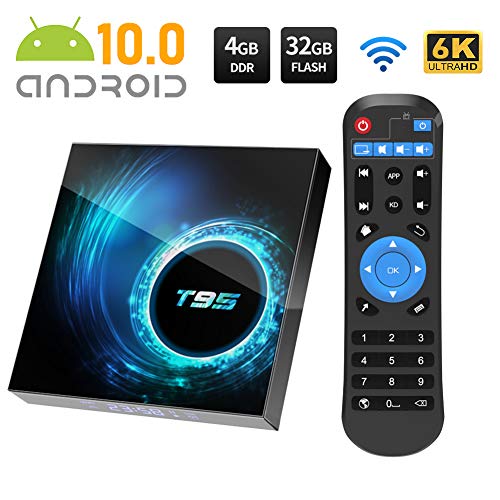 Android TV Box, Android 10.0 TV Box 4GB RAM/32GB ROM Allwinnner H616 Quad-Core Support 2.4Ghz WiFi 6K HDMI Smart TV Box