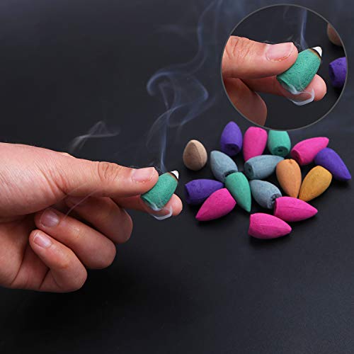 Aneco - Conos de incienso (240 unidades, 10 aromas naturales mezclados, jazmín, lirio menta, lavanda y otras fragancias)