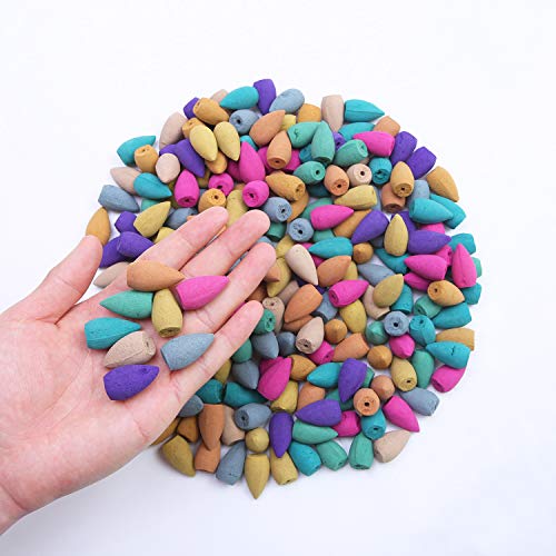 Aneco - Conos de incienso (240 unidades, 10 aromas naturales mezclados, jazmín, lirio menta, lavanda y otras fragancias)