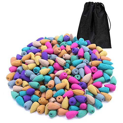 Aneco - Conos de incienso (240 unidades, 10 aromas naturales mezclados, jazmín, lirio menta, lavanda y otras fragancias)