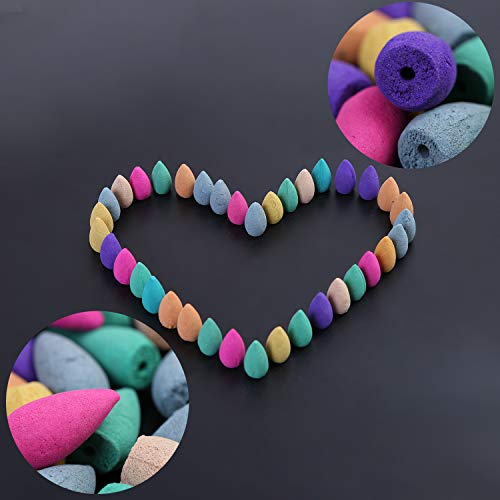 Aneco - Conos de incienso (240 unidades, 10 aromas naturales mezclados, jazmín, lirio menta, lavanda y otras fragancias)