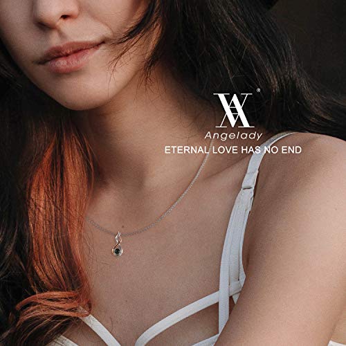 Angelady Collar de 100 Idiomas Infinito Te Amo Collar para Mujer Cumpleaños Regalos Aniversario para Mujer…