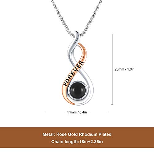 Angelady Collar de 100 Idiomas Infinito Te Amo Collar para Mujer Cumpleaños Regalos Aniversario para Mujer…