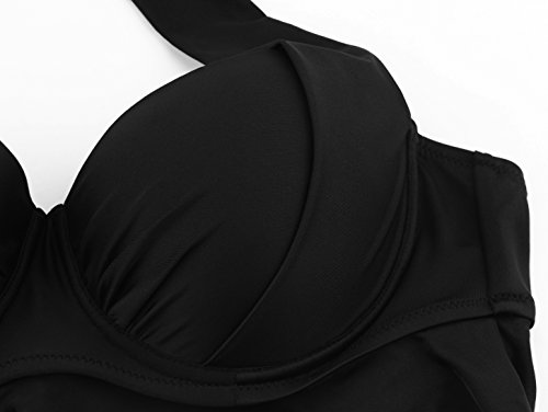 Angerella Mujer Retro Polka Punto Cintura Alta Traje de baño Bikini