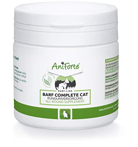 AniForte Barf Complete para Gatos 100g - Cuidado Completo, suplemento Barf en Polvo con Omega 3, levadura de Cerveza, taurina en Polvo, Plantas y Frutas Naturales, vitaminas y minerales