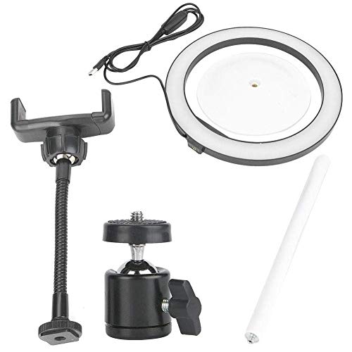 Anillo de luz LED de 10 pulgadas, 2400 K-3000 K, luz de relleno LED regulable, 3 modos de iluminación LED USB para soporte de lámpara, producción de vídeo en vivo, VlogWhite WYSY (color blanco)