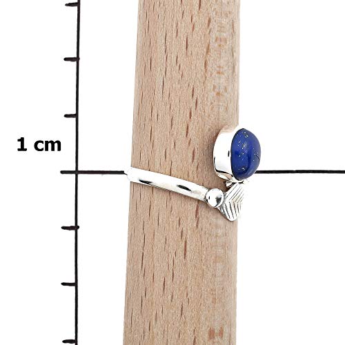 Anillo de plata de ley 925 lapislázuli verstellbar (No: MRI 149)