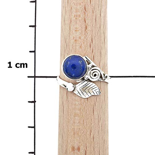 Anillo de plata de ley 925 lapislázuli verstellbar (No: MRI 149)