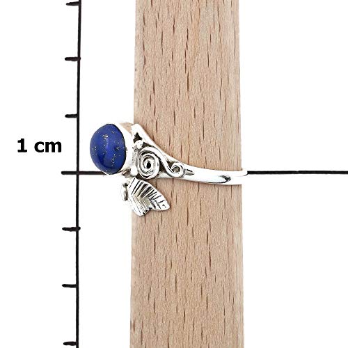 Anillo de plata de ley 925 lapislázuli verstellbar (No: MRI 149)
