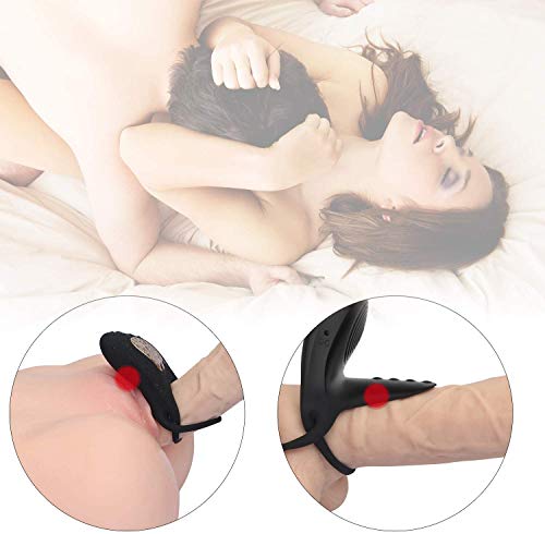Anīlló Péné Vibradór Clītoris para Hombre Pareja, Recargables Estimulạdór Mụjer Clītőris, Cóckring Silicone Vībrạdór Anīlló con Control Remoto, Ajustable Recargable Vibration con Áñãlęś