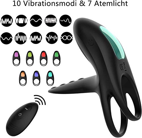Anīlló Péné Vibradór Clītoris para Hombre Pareja, Recargables Estimulạdór Mụjer Clītőris, Cóckring Silicone Vībrạdór Anīlló con Control Remoto, Ajustable Recargable Vibration con Áñãlęś