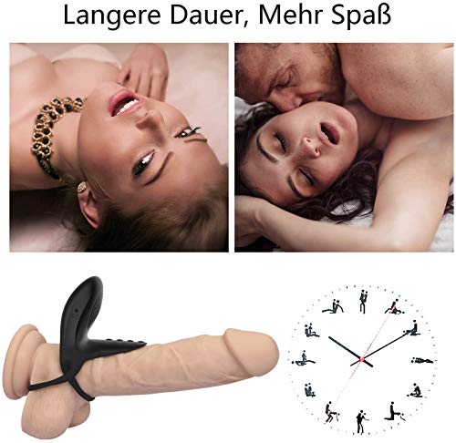 Anīlló Péné Vibradór Clītoris para Hombre Pareja, Recargables Estimulạdór Mụjer Clītőris, Cóckring Silicone Vībrạdór Anīlló con Control Remoto, Ajustable Recargable Vibration con Áñãlęś