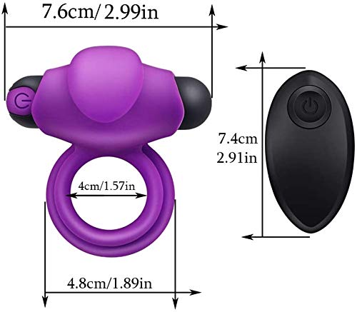 Aņīlló Péné Vîbrådôr Clītoris para Pareja Hombre, Estîmúlạdór Mụjer Clītőris, Doble Cóckrîng Silicone Vībrạdór Anīlló con Control Remoto, Ajustable USB Recargable,10 Modos Juguétés séxualés