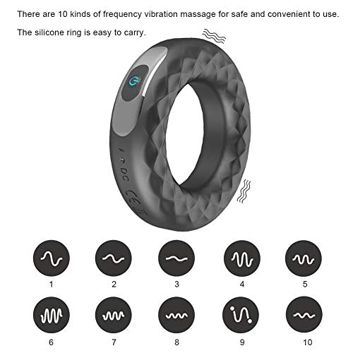 Anillo Vibración para Pen? Anillo Masajeador,Silicona Resistente al Agua Masajeadores de Clítoris de Silicona Vibes Estimulador Para Hombr para Parejas Con 10 Tipos De Vibración De Frecuencia