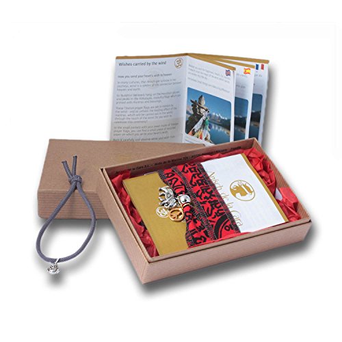 Anisch de la Cara Mujeres Pulsera Fire Om - Pulsera tibetana Wish Wish Hecha de Banderas de oración tibetanas Om Wish - Arte no 3350-r