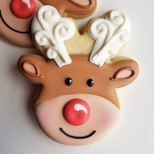 Ann Clark Cookie Cutters Juego de 3 cortadores de galletas caras de Navidad con libro de recetas, cara de Papá Noel, cara de reno y cara de muñeco de nieve