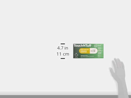 Ansell TouchNTuff 69-318/8 Caucho natural guante, Protección contra productos químicos y líquidos, Tamaño 8 (dispensador de 100 guantes), Natural