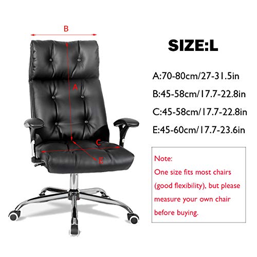 ANSUG Funda para Silla de Oficina Giratoria, Estilo Moderno Cubierta de la Silla de la Oficina de la computadora Antipolvo Cubierta Protectora para Sillón Oficina Silla - Negro, L