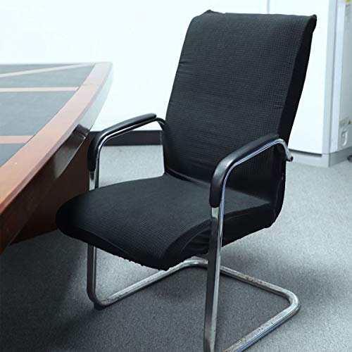 ANSUG Funda para Silla de Oficina Giratoria, Estilo Moderno Cubierta de la Silla de la Oficina de la computadora Antipolvo Cubierta Protectora para Sillón Oficina Silla - Negro, L