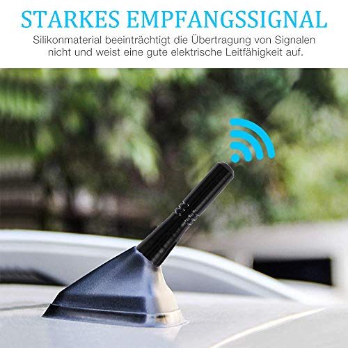 Antena De Coche, Antena De Varilla Corta, Antena De Tapa De Azotea Universal Corta Universal Auto Antena De Varilla Corta Vehículos Coche Mini Techo Adecuado Para Todos Los Automóviles (Negro)