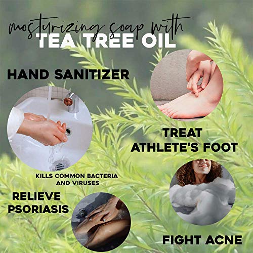 Anti bacteriano Jabón Ultra Hidratante Manos con Aceite de Árbol de Té Anti hongos Anti Acné 250 ml - Gel de Baño- Gel de Ducha