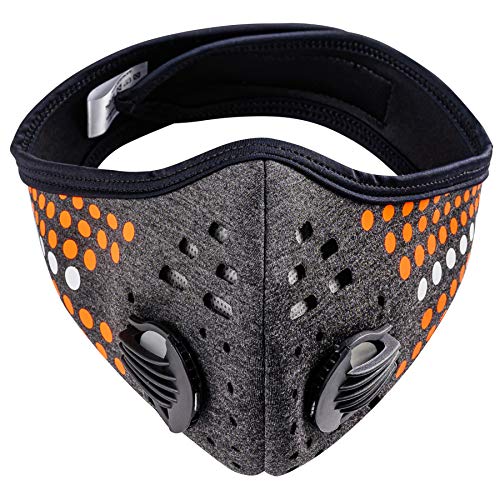 Anti-Polvo Máscara Protectora Smog Face Mask Filtro de Polvo Cubierta Máscaras de Correr Ciclismo MFAZ Morefaz Ltd (Dots Dark Grey)