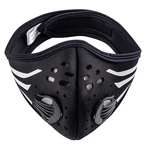 Anti-Polvo Máscara Protectora Smog Face Mask Filtro de Polvo Cubierta Máscaras de Correr Ciclismo MFAZ Morefaz Ltd (Stripes Black White)